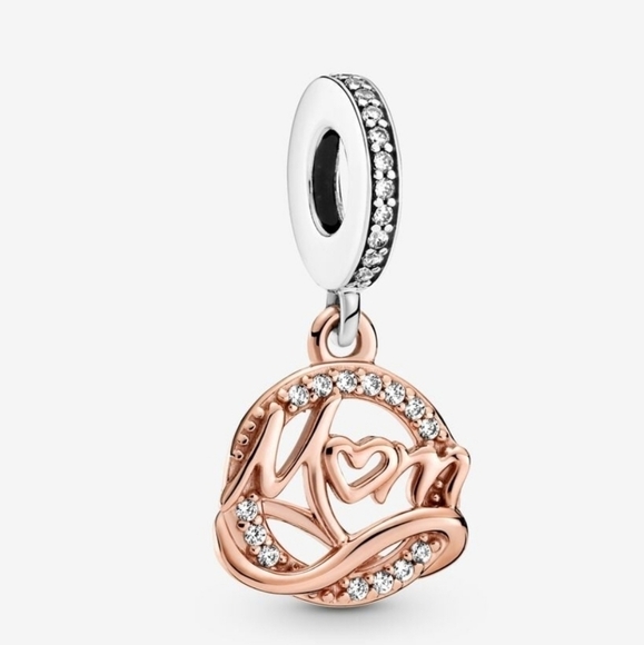 Pandora Two-tone Mom Dangle Charm - Picture 1 of 9